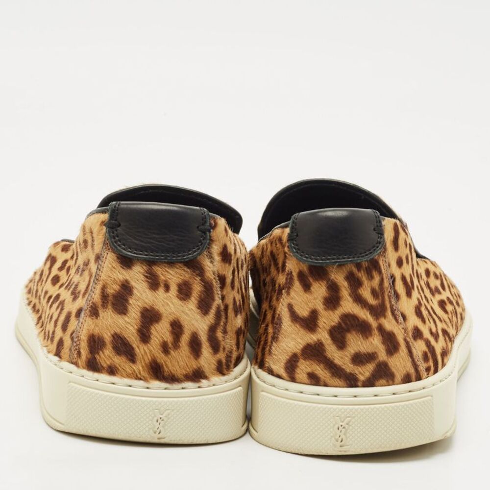 Saint Laurent Brown/black Calf Hair And Leather Slip On Sneakers Size 44 - Picture 5 of 7
